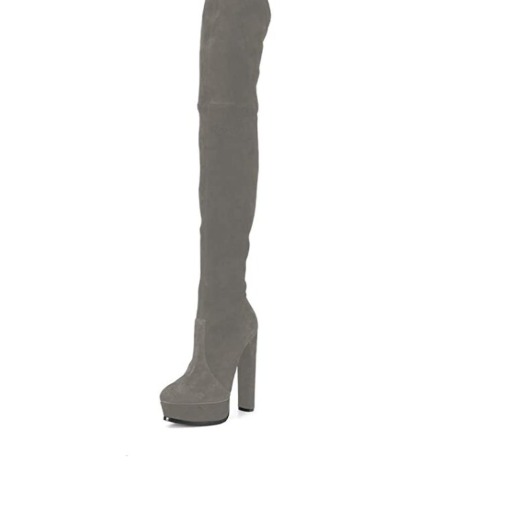 FSJ High Long Boots Over The Knee Platform Thick High Heels Stretch Shoes